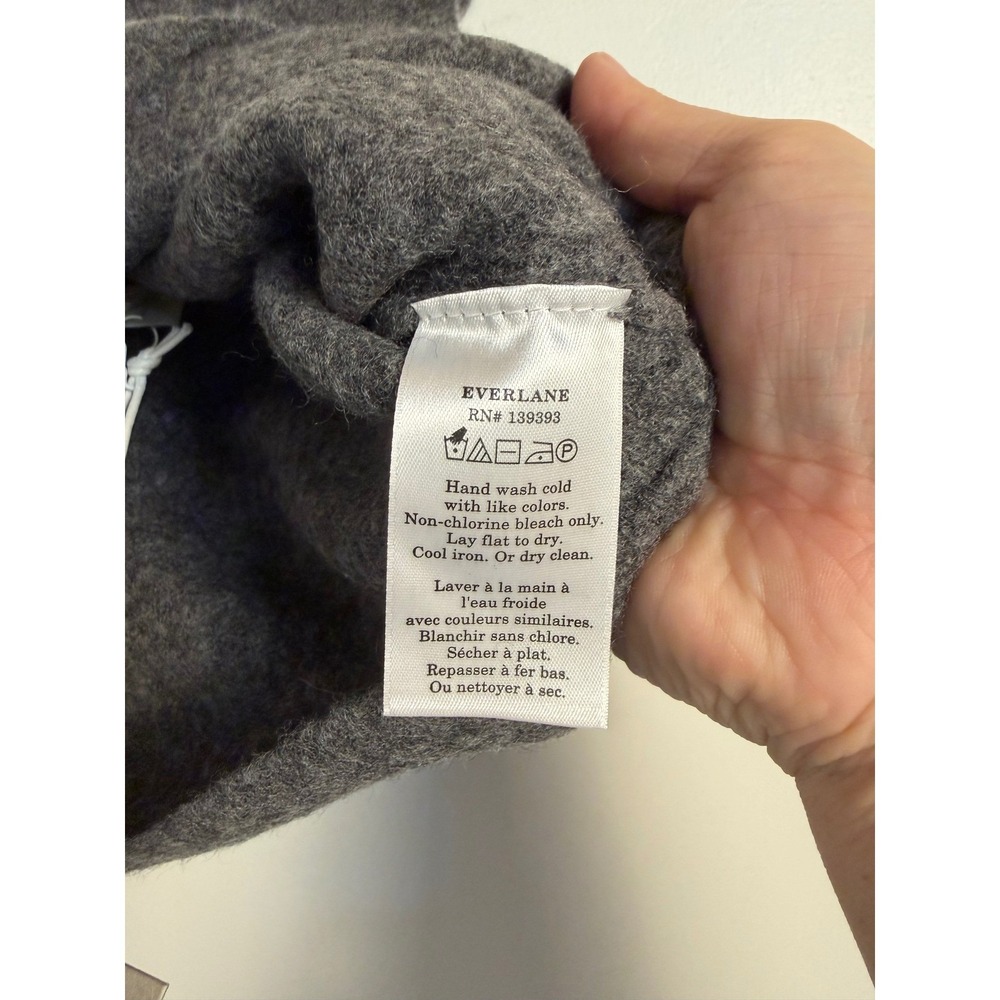 Everlane The Cozy-Stretch Tank M Heathered Charcoal Wool Yak Knit Crop Top - Picture 4 of 6